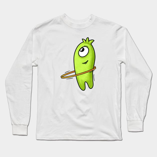 Cute green alien Long Sleeve T-Shirt by Kuchinska design